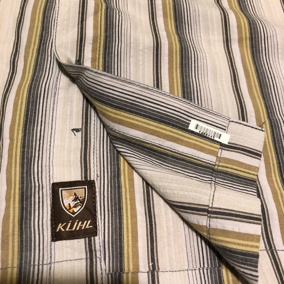 Kuhl Striped Button Up Shirt Lightweight Cotton Blend Casual Hiking Mens Size M - Picture 3 of 9